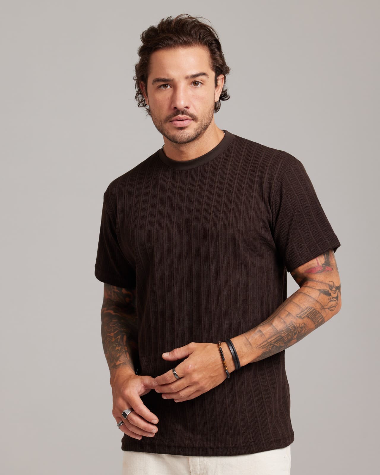 Camiseta Rib Wide Texture — Lunfe Outlet — foto 5