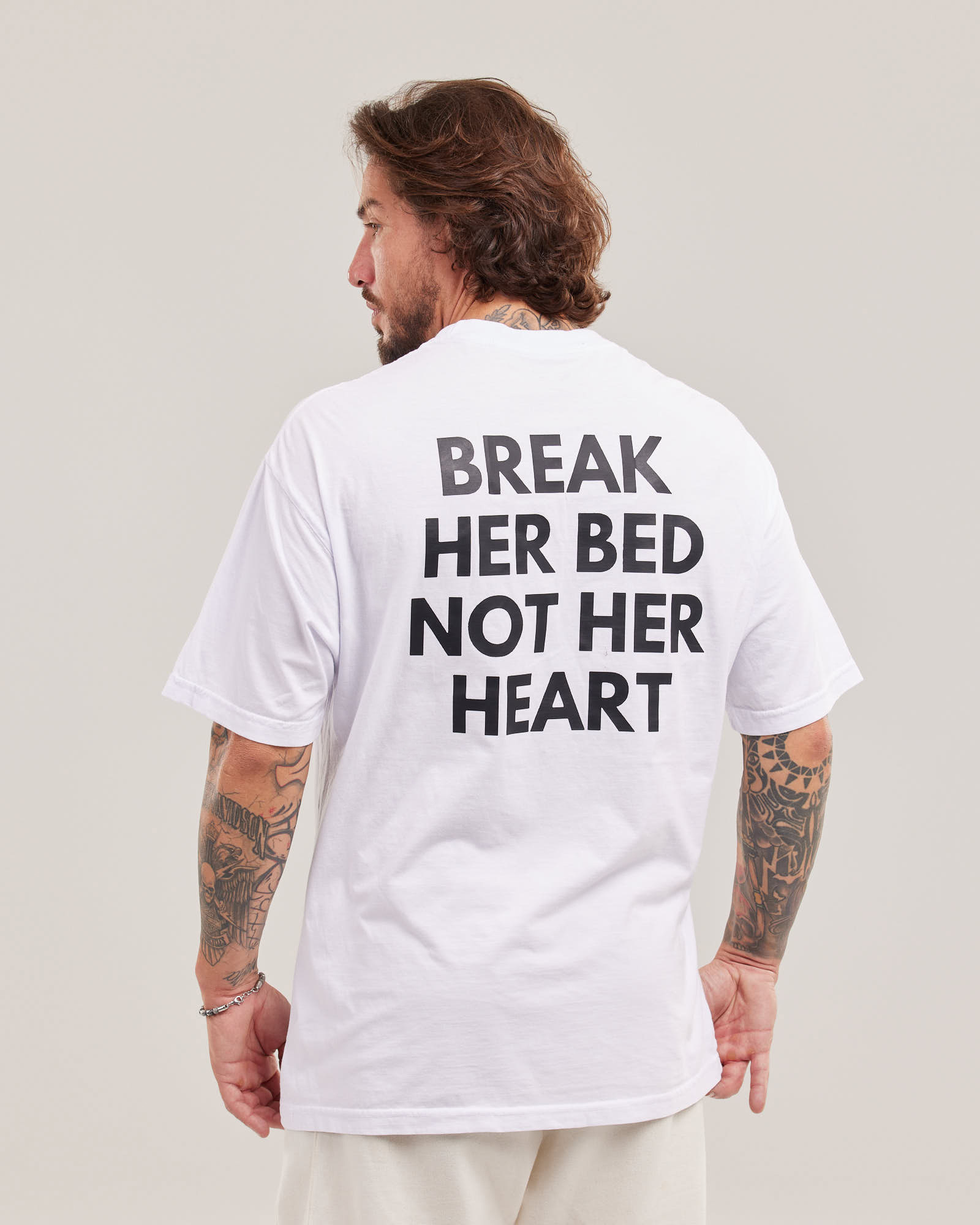 Camiseta Oversized Break Her B*d Not Her Heart Evolvee — Lunfe Outlet — foto 2