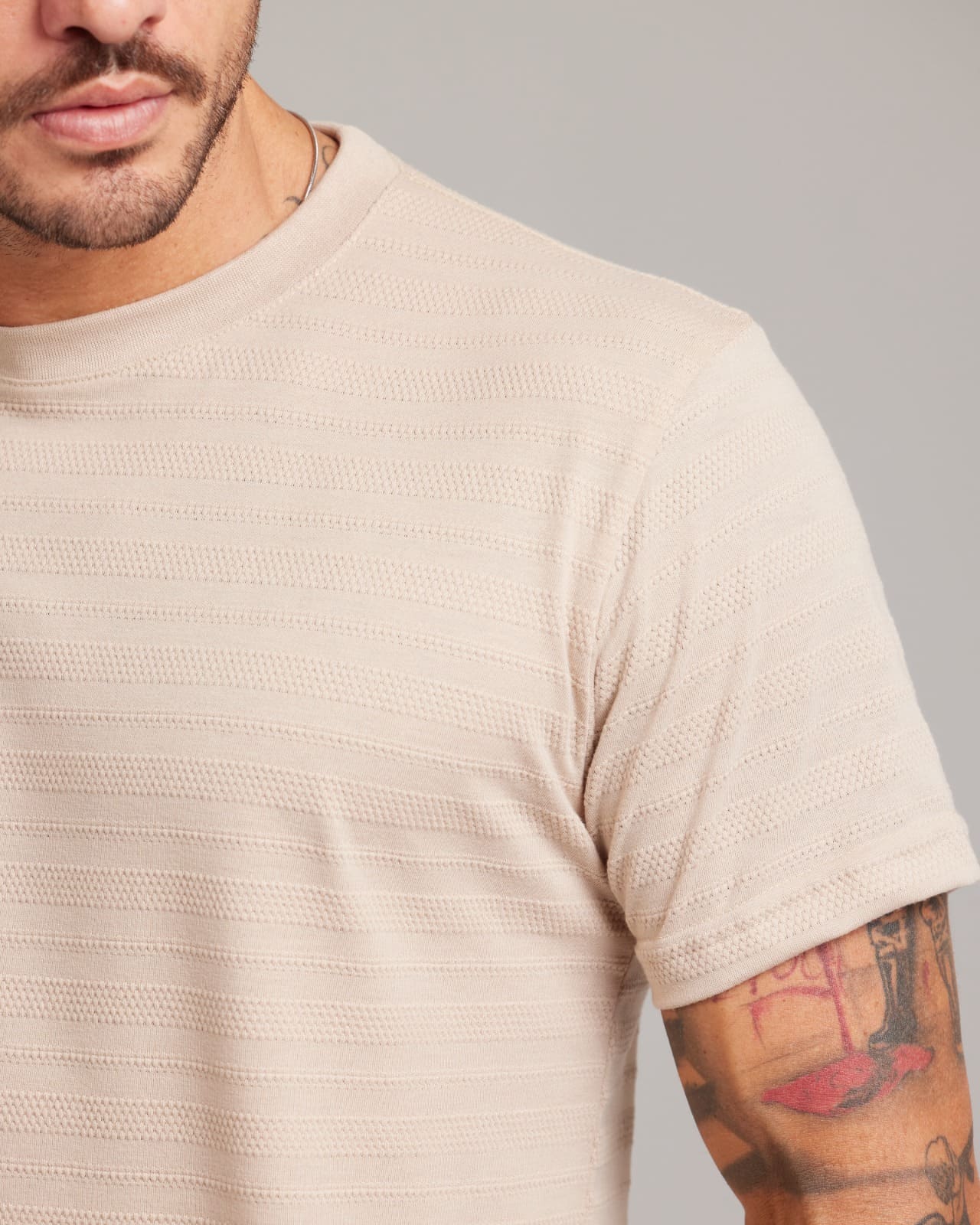 Camiseta Waffle Knit Texture — Lunfe Outlet — foto 3