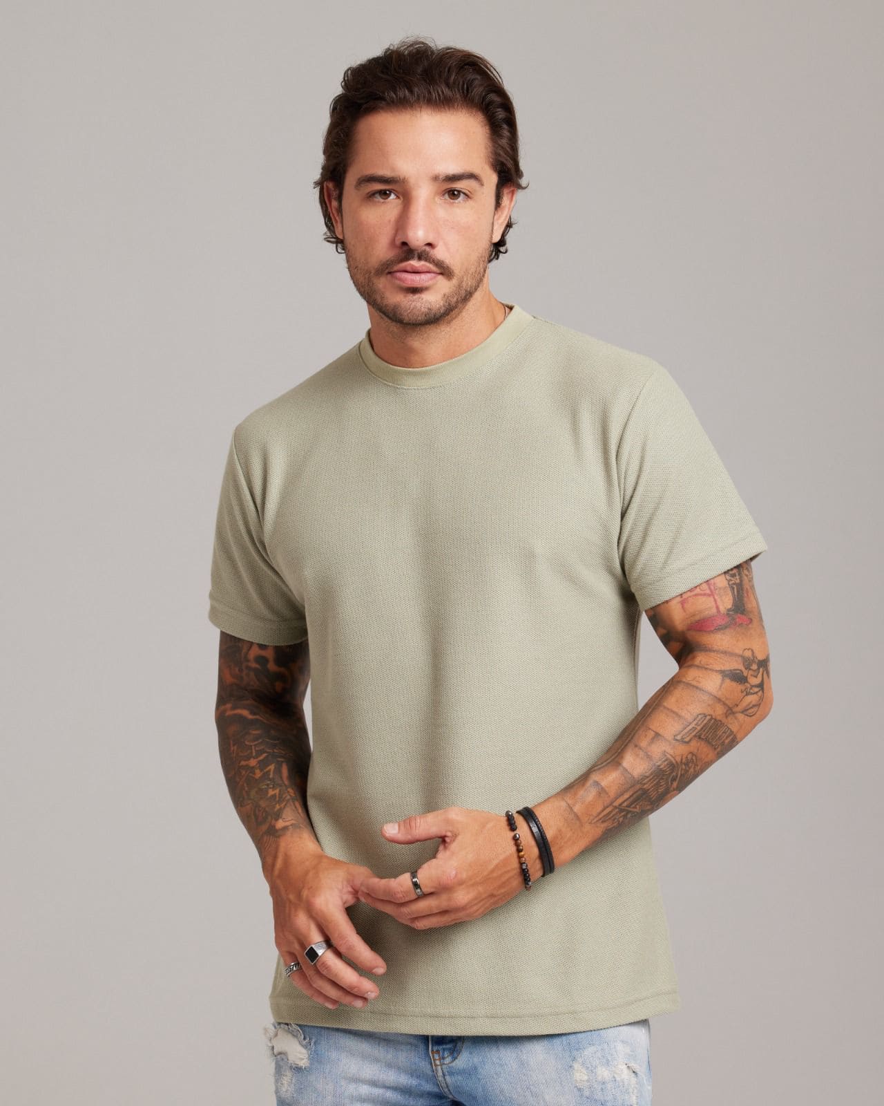 Camiseta Piquê Texture Verde — Lunfe Outlet — foto 6
