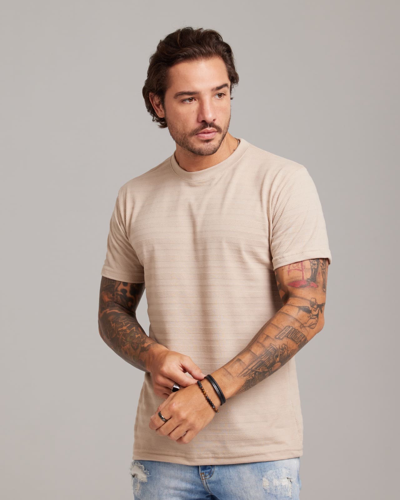Camiseta Waffle Knit Texture — Lunfe Outlet — foto 2