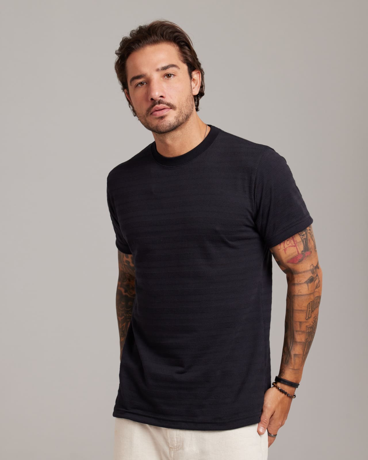 Camiseta Waffle Knit Texture — Lunfe Outlet — foto 5