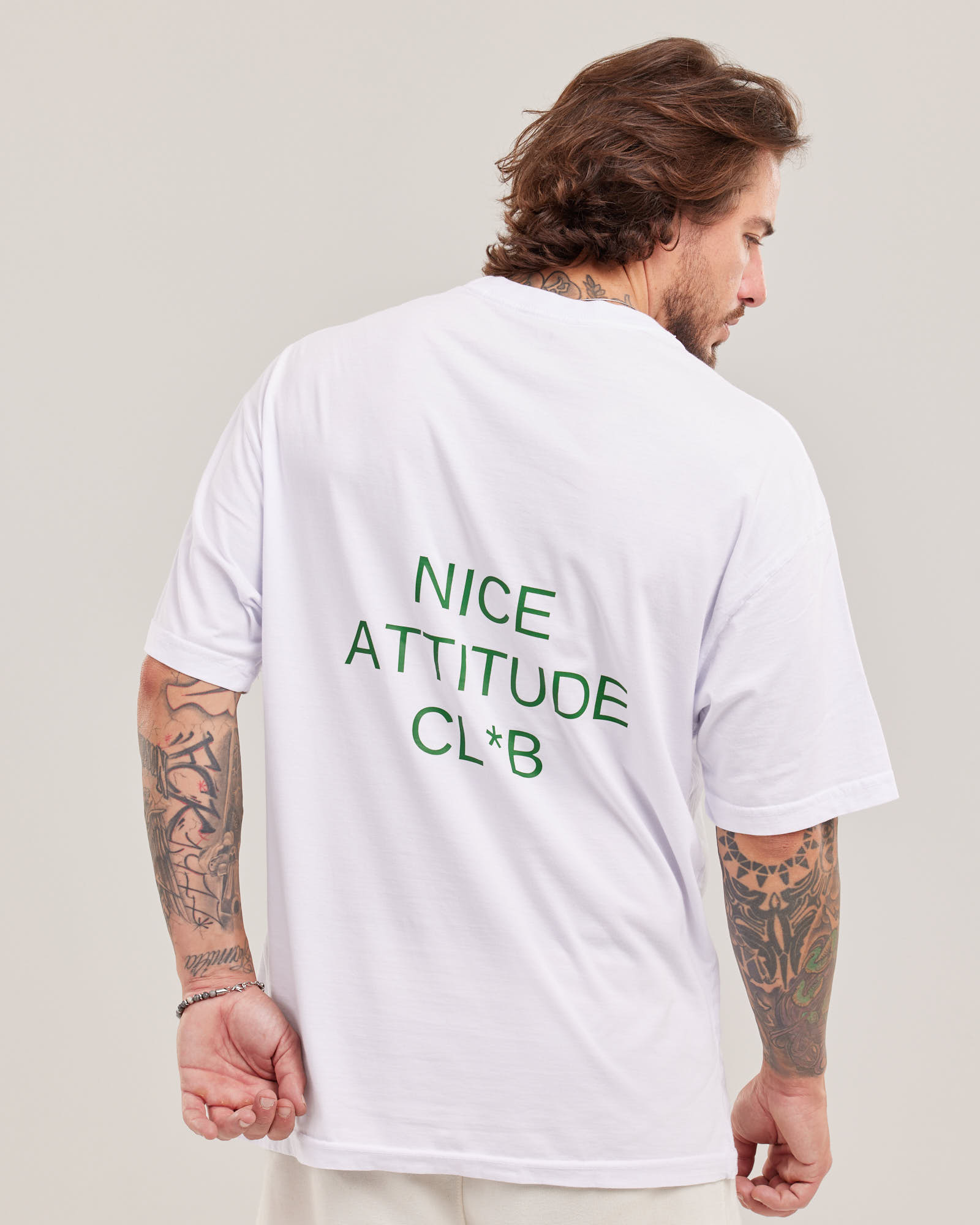 Camiseta Oversized Nice Attitude Club Evolvee — Lunfe Outlet — foto 3