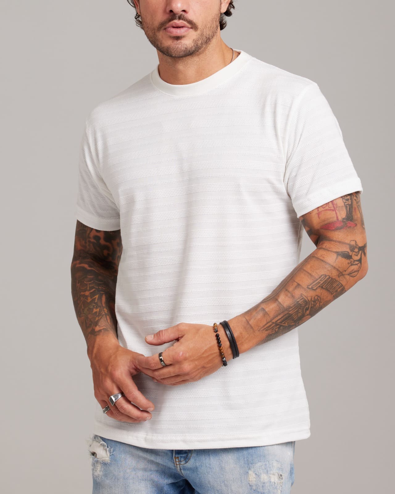 Camiseta Waffle Knit Texture — Lunfe Outlet — foto 8