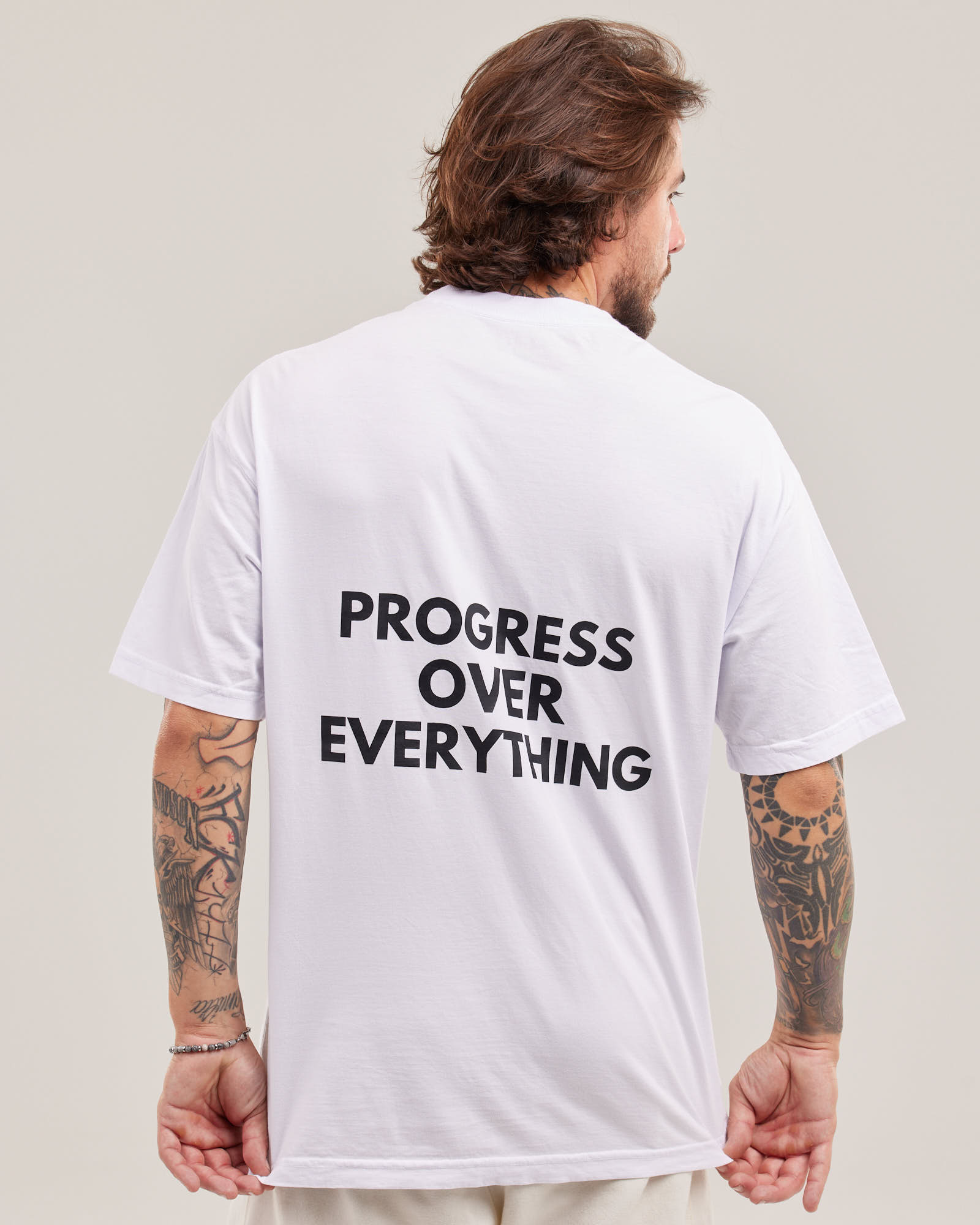 Camiseta Oversized Progress Evolvee Branco — Lunfe Outlet — foto 4
