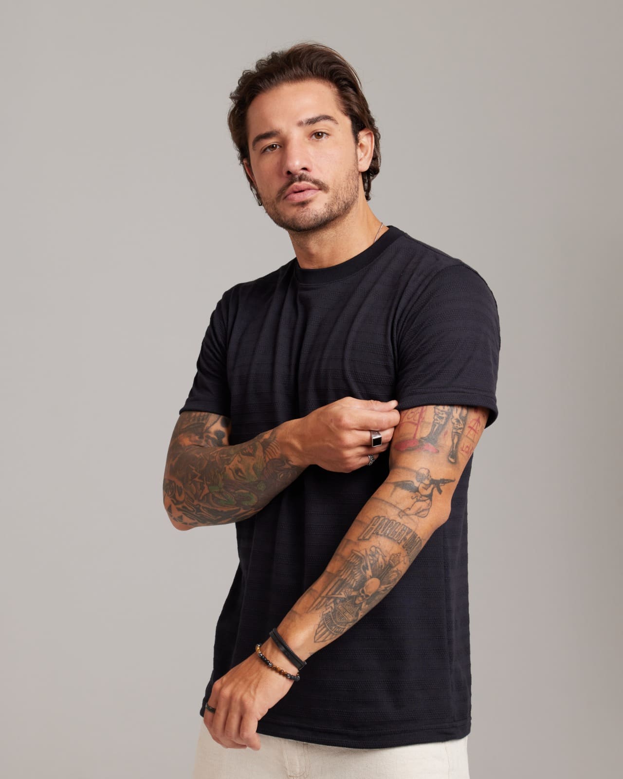 Camiseta Waffle Knit Texture — Lunfe Outlet — foto 6
