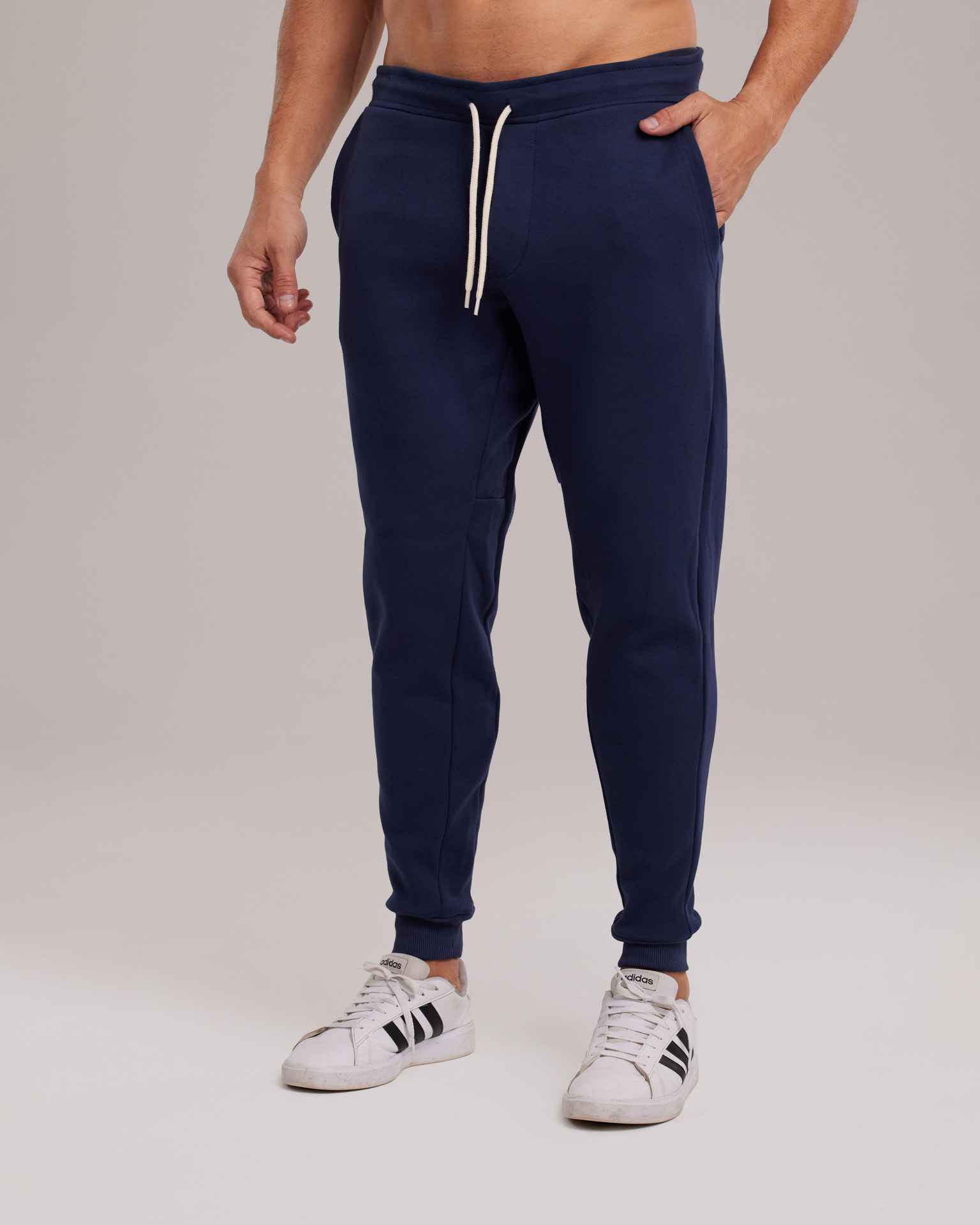 Calça Moletom Básica Flanelada Azul Marinho — Lunfe Outlet — foto 7