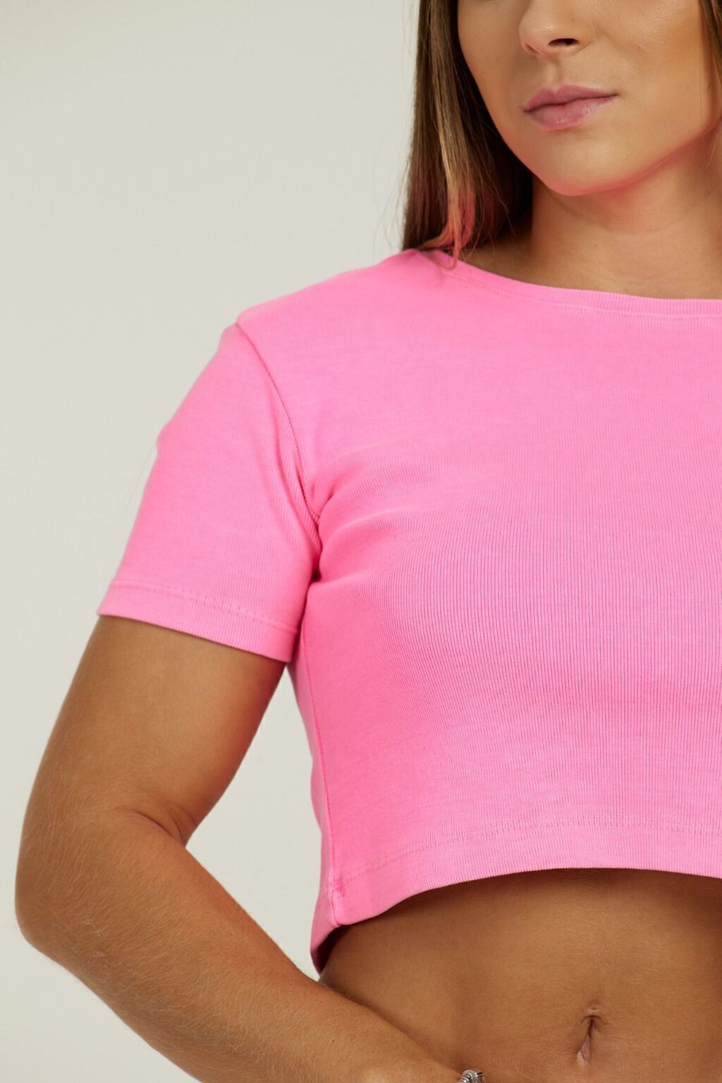 Baby Look Estonada Neon Rosa Neon — Lunfe Outlet — foto 4