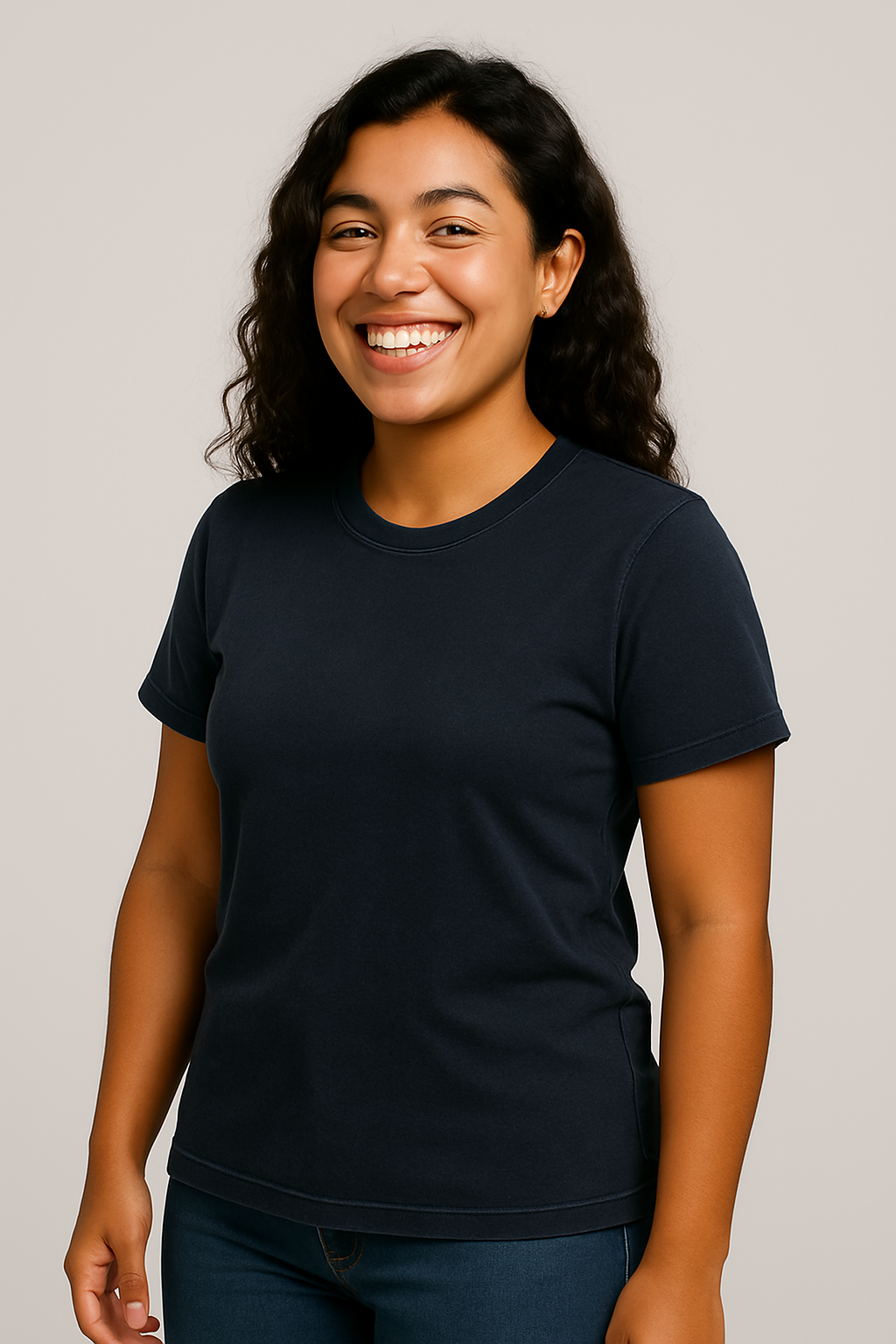 Camiseta Estonada Feminina Azul Jeans — Lunfe Outlet — foto 7