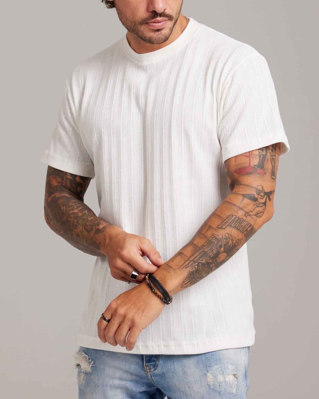 Camiseta Rib Wide Texture — Lunfe Outlet — foto 3